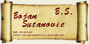 Bojan Šutanović vizit kartica